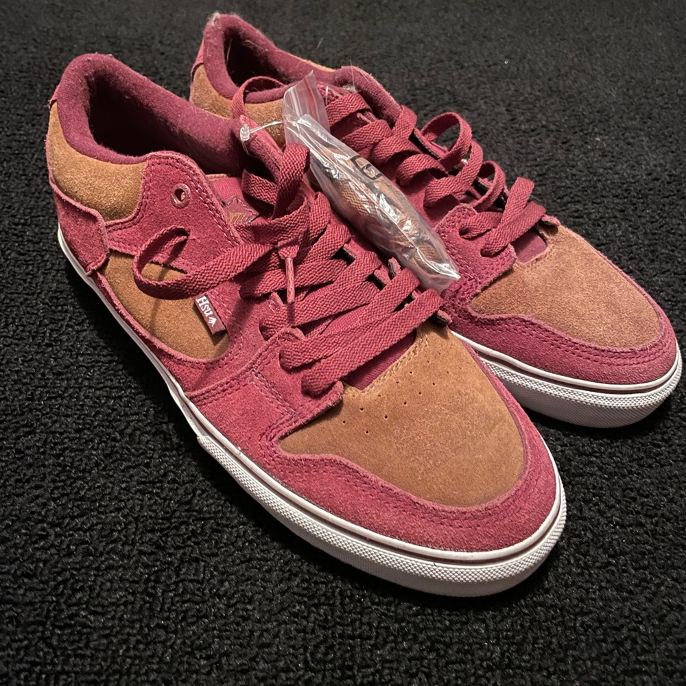 Emerica Men's Burgundy and Tan Suede Skate Sneakers